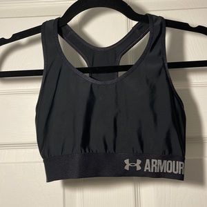 Under Armour black, compression sports bra- size S